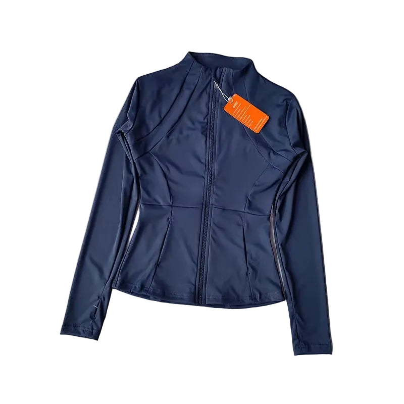 Women'S Yoga Fitness Jacket, Slim Fit Professional Quick Drying Jacket, Running Slimming Sports Long Sleeved Yoga Suit Top