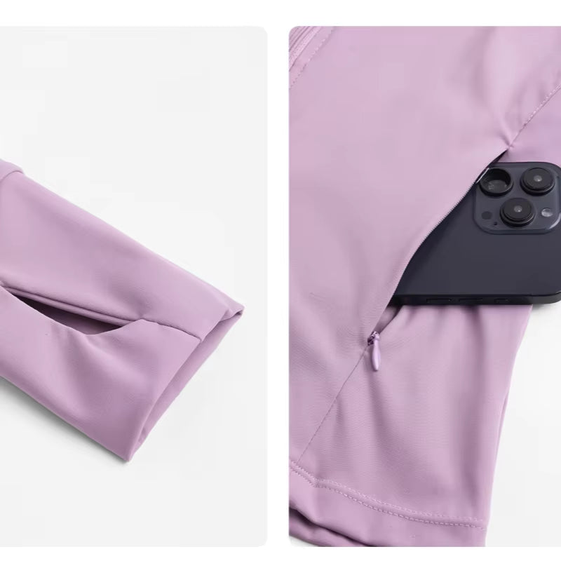 Autumn Winter Yoga Top Women Hooded Workout Jacket Zip up Athletic Running Shirts with Pockets Sportswear Christmas Gifts