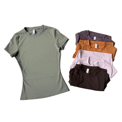 Women Yoga Top Seamless Sport T Shirts Fitness Clothes Short Sleeve Yoga Shirt Gym Top Running Active Wear