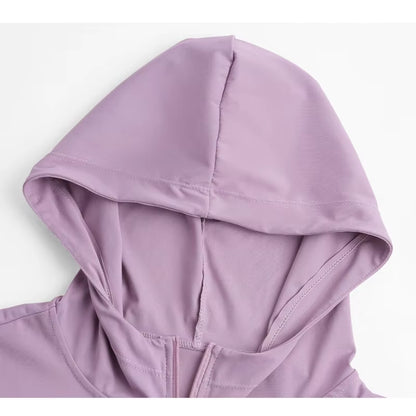 Autumn Winter Yoga Top Women Hooded Workout Jacket Zip up Athletic Running Shirts with Pockets Sportswear Christmas Gifts