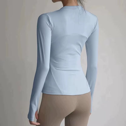 Women'S Yoga Fitness Jacket, Slim Fit Professional Quick Drying Jacket, Running Slimming Sports Long Sleeved Yoga Suit Top