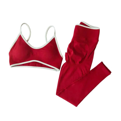 Seamless 2PCS Legging Sets Women'S Strappy Sports Bras and Leggings High Waist Fitness Sculpt Leggings Running Pants Gym Suits