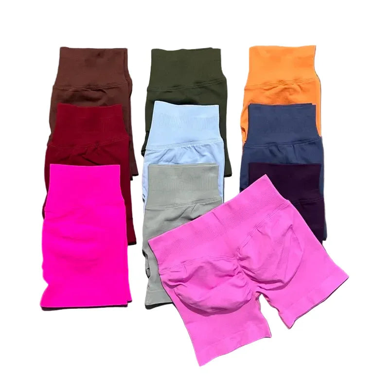 Impact Shorts 4.5" Women Fitness Sports Biker Shorts Low Waist Gym Short Workout Scrunch Butt Yoga Seamless Leggings