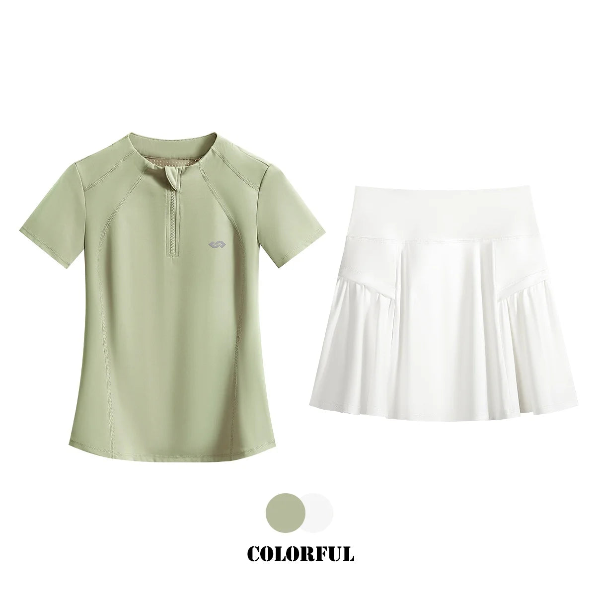 2Pcs Tennis Skirt Set Women Summer Sports Suit 2 Piece Fitness Top Skort Sets Ladies Golf Wear Set Sportswear Outfits 2025