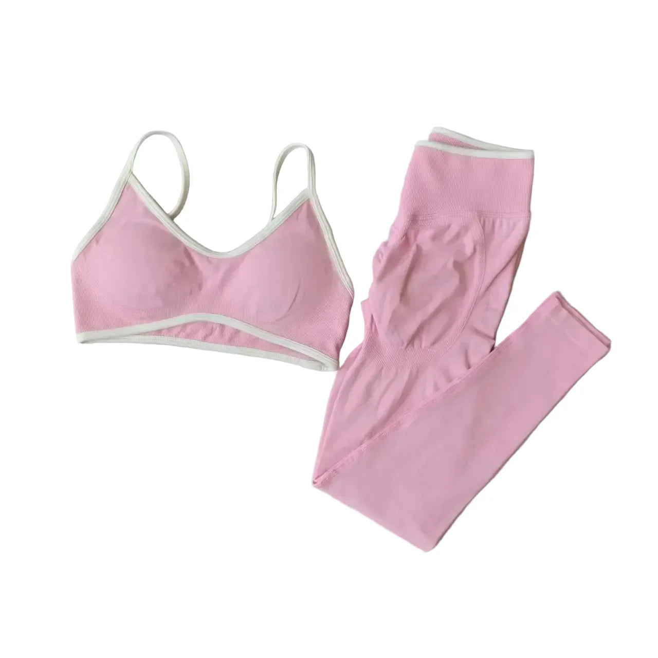 Seamless 2PCS Legging Sets Women'S Strappy Sports Bras and Leggings High Waist Fitness Sculpt Leggings Running Pants Gym Suits