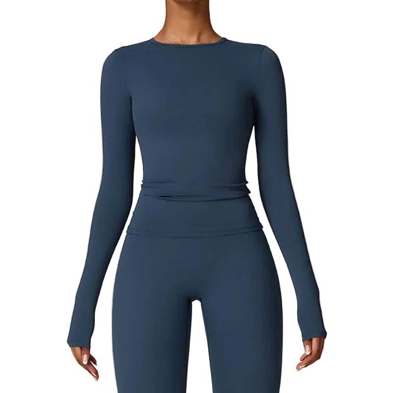 Yoga Shirts for Women Long Sleeve Winter Fitness Running Gym Clothes Workout Dry Fit Breathable High Elastic Sports Top