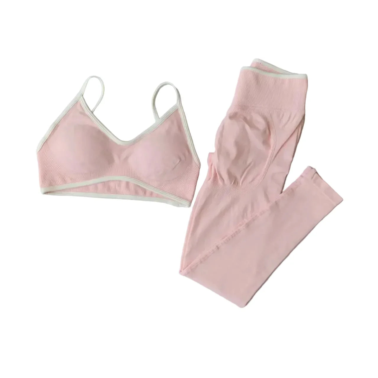 Seamless 2PCS Legging Sets Women'S Strappy Sports Bras and Leggings High Waist Fitness Sculpt Leggings Running Pants Gym Suits