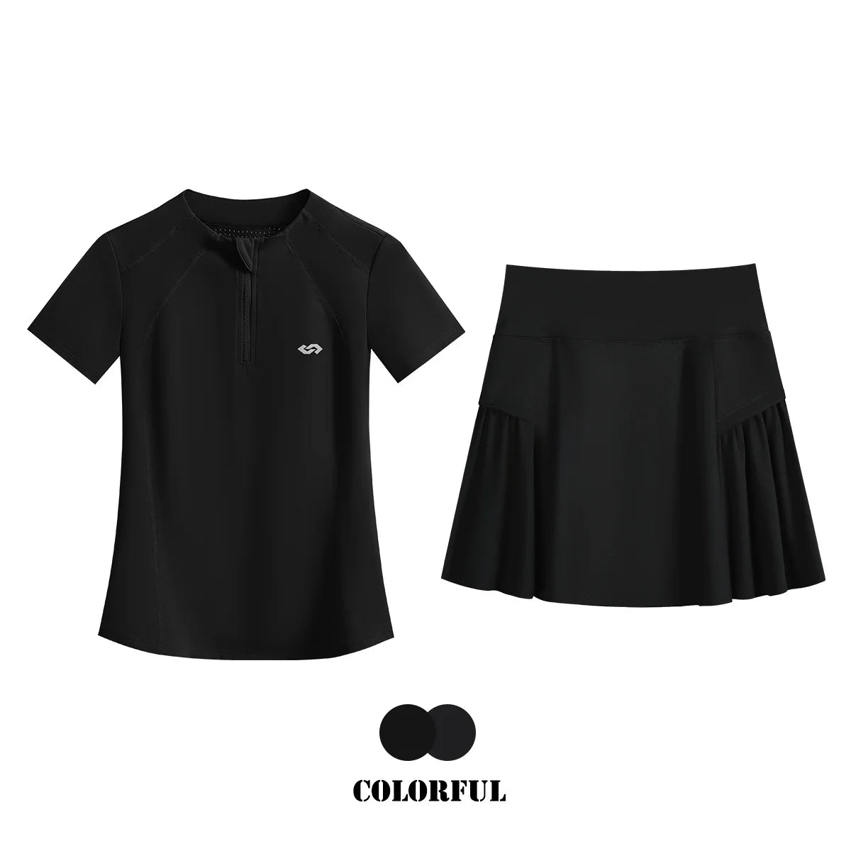 2Pcs Tennis Skirt Set Women Summer Sports Suit 2 Piece Fitness Top Skort Sets Ladies Golf Wear Set Sportswear Outfits 2025