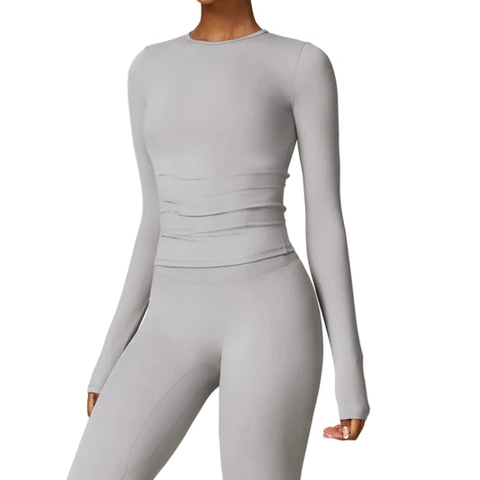 Yoga Shirts for Women Long Sleeve Winter Fitness Running Gym Clothes Workout Dry Fit Breathable High Elastic Sports Top