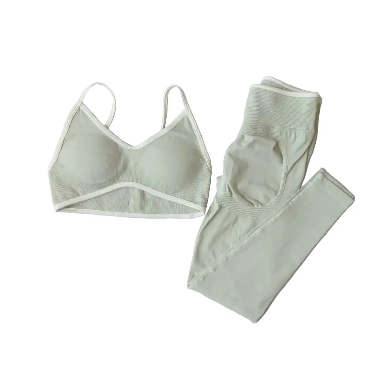 Seamless 2PCS Legging Sets Women'S Strappy Sports Bras and Leggings High Waist Fitness Sculpt Leggings Running Pants Gym Suits