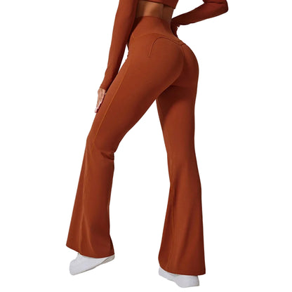 Women High Waist Flared Leggings Gym Fitness Yoga Pants Workout Runing Sport Leggings Women'S Control Tummy Yoga Wide Leg Pants