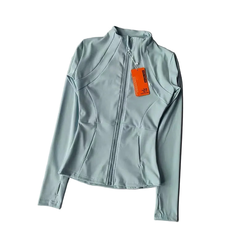 Women'S Yoga Fitness Jacket, Slim Fit Professional Quick Drying Jacket, Running Slimming Sports Long Sleeved Yoga Suit Top