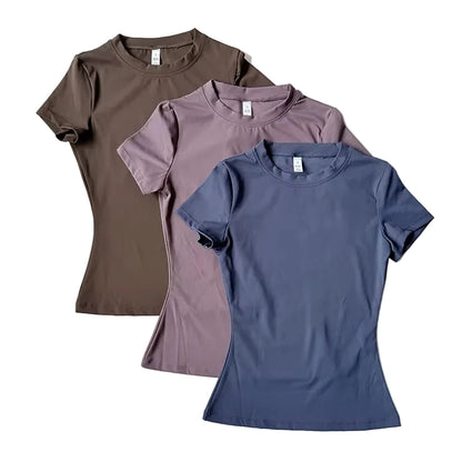 Women Yoga Top Seamless Sport T Shirts Fitness Clothes Short Sleeve Yoga Shirt Gym Top Running Active Wear